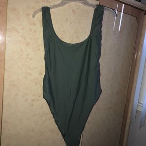 One piece olive swimsuit